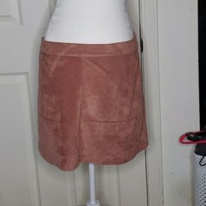 Lulu's Faux Suede Tan Skirt Size Large
